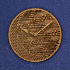 画像1: 和モダン柄　木製壁掛け時計 (1)